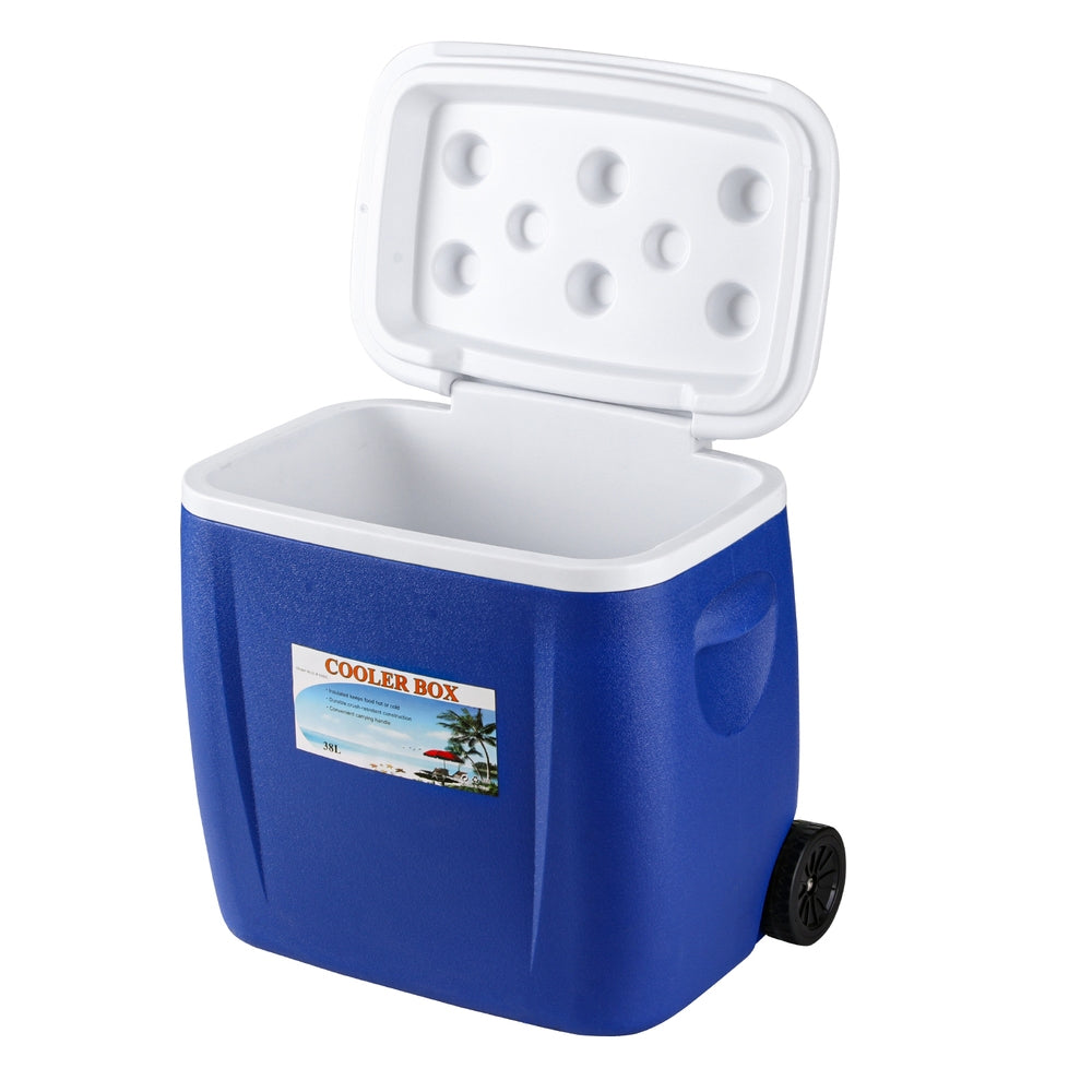 Glacio 38L Portable Ice Cooler Box With Wheels Camping Fridge