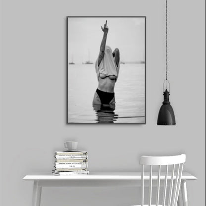 Wall Art 100cmx150cm Feminist Print Black Frame Canvas