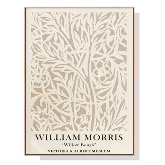 Wall Art 100cmx150cm William Morris Neutral Wood Frame Canvas