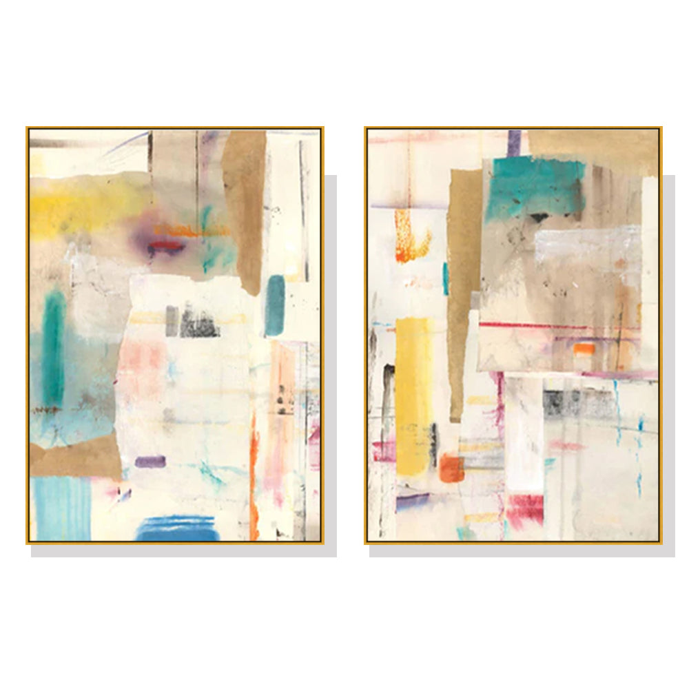 Wall Art 80cmx120cm Sonder By Jean Kenna 2 Sets Gold Frame Canvas