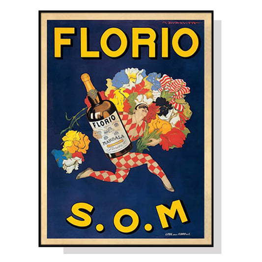 Wall Art 100cmx150cm Florio S.O.M Black Frame Canvas