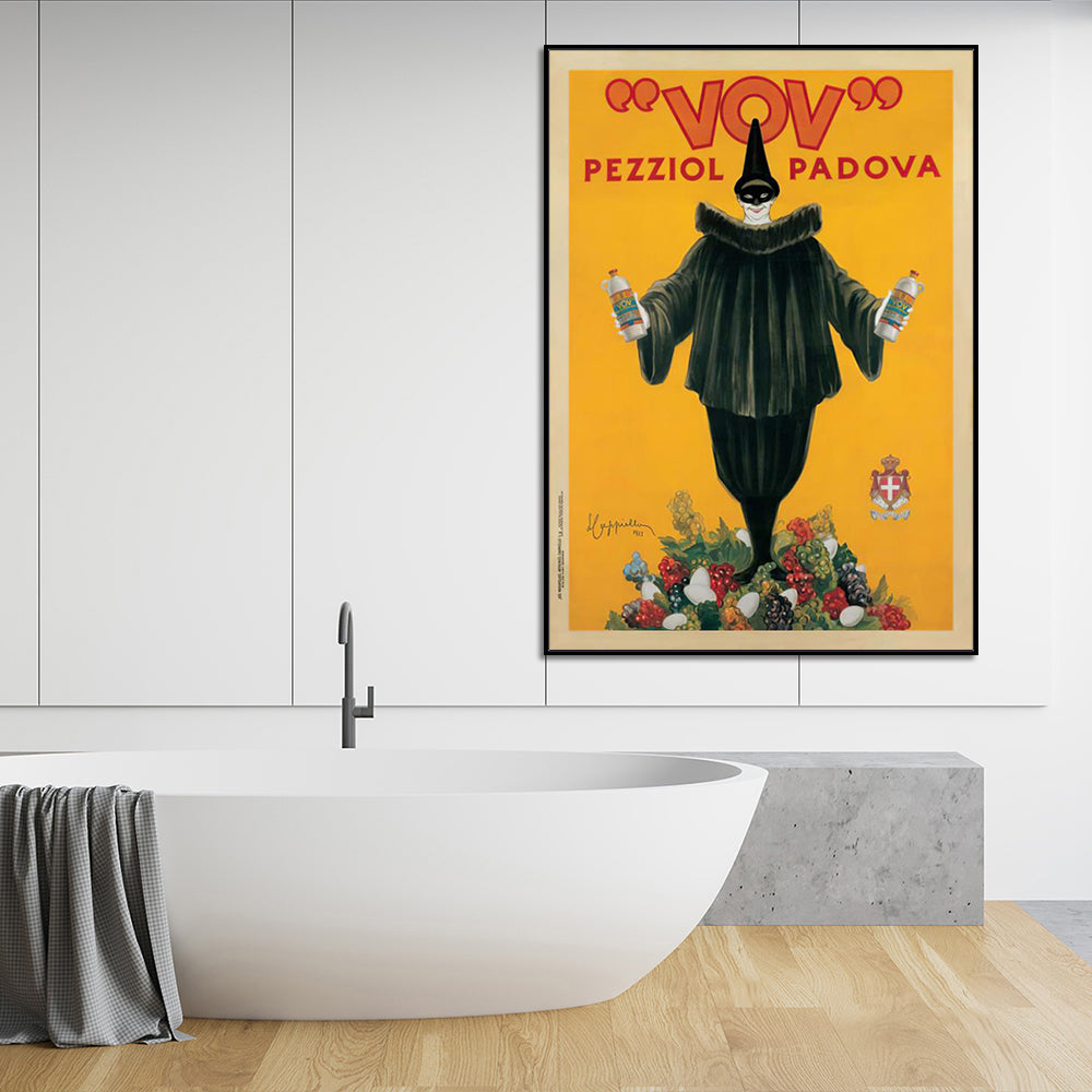 Wall Art 100cmx150cm Pezziol Padova Black Frame Canvas