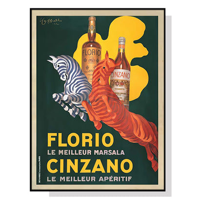 Wall Art 100cmx150cm Florio Cinzano Black Frame Canvas