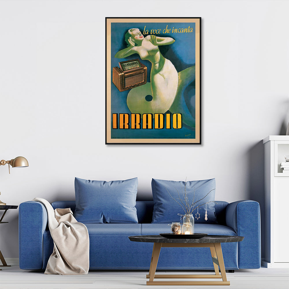 Wall Art 90cmx135cm Irradio Cinzano Black Frame Canvas