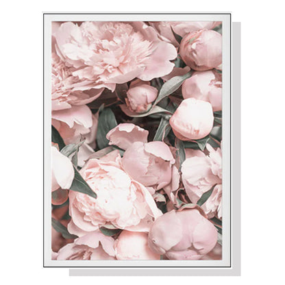 Wall Art 100cmx150cm Peony White Frame Canvas