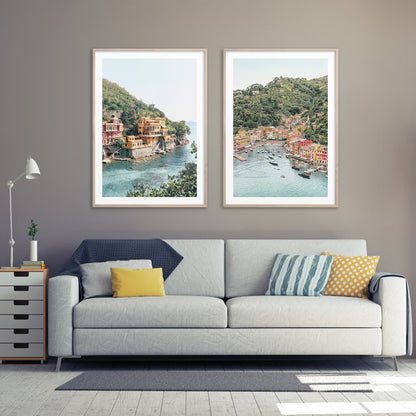 Wall Art 80cmx120cm Italy Coast 2 Sets Wood Frame Canvas