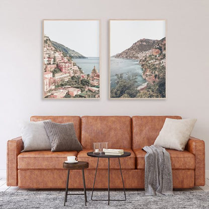 Wall Art 90cmx135cm Italy Positano 2 Sets Wood Frame Canvas