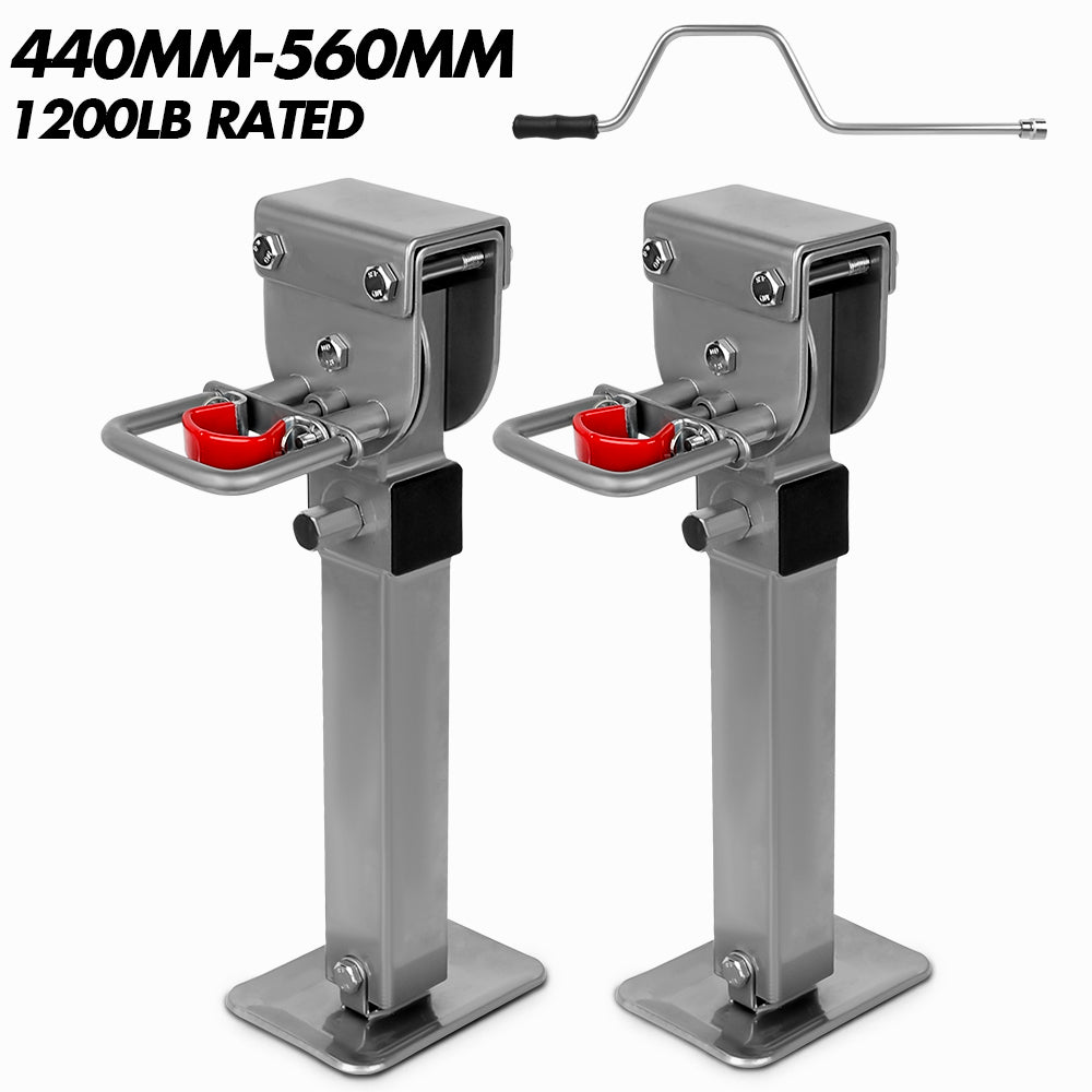 X-BULL Drop Down Corner Legs 440MM- 560MM Caravan Corner Stabilizer 1200LBS 2PCS Silver