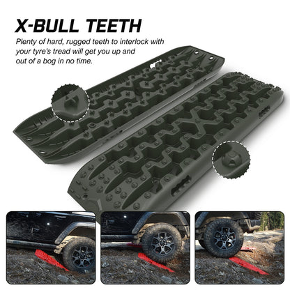 X-BULL Recovery tracks / Sand tracks / Mud tracks / Off Road 4WD 4x4 Car 2pcs Gen 3.0 - Olive