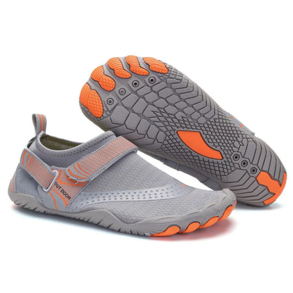 Men Women Water Shoes Barefoot Quick Dry Aqua Sports Shoes - Grey Size EU37 = US4