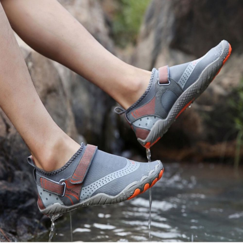 Men Women Water Shoes Barefoot Quick Dry Aqua Sports Shoes - Grey Size EU37 = US4