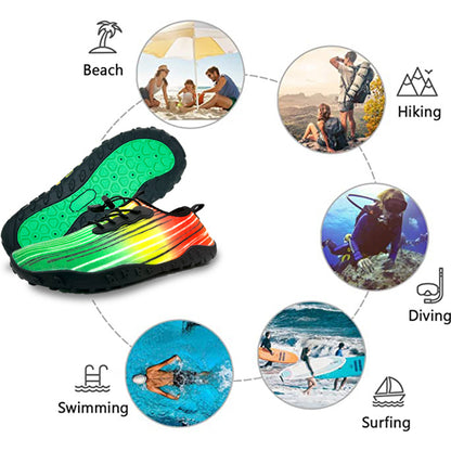 Water Shoes for Men and Women Soft Breathable Slip-on Aqua Shoes Aqua Socks for Swim Beach Pool Surf Yoga (Green Size US 10.5)