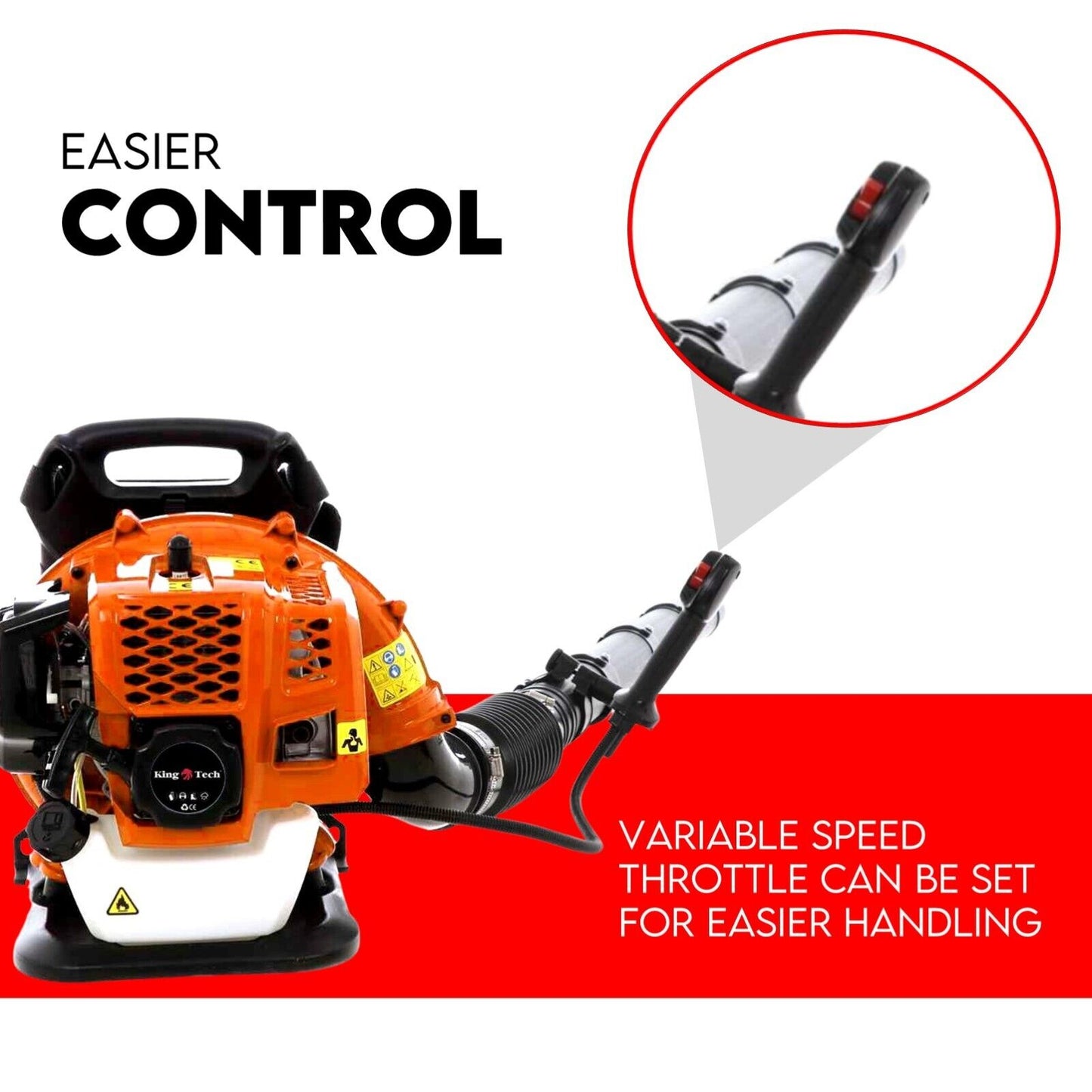 Petrol Leaf Blower 2 Stroke 42.7cc Backpack Commercial 540km/H