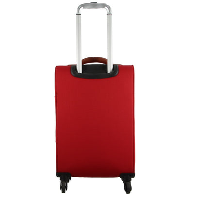 Pierre Cardin 40L Cabin Soft-Shell Suitcase Travel Luggage Bag 4-Wheel Case - Red