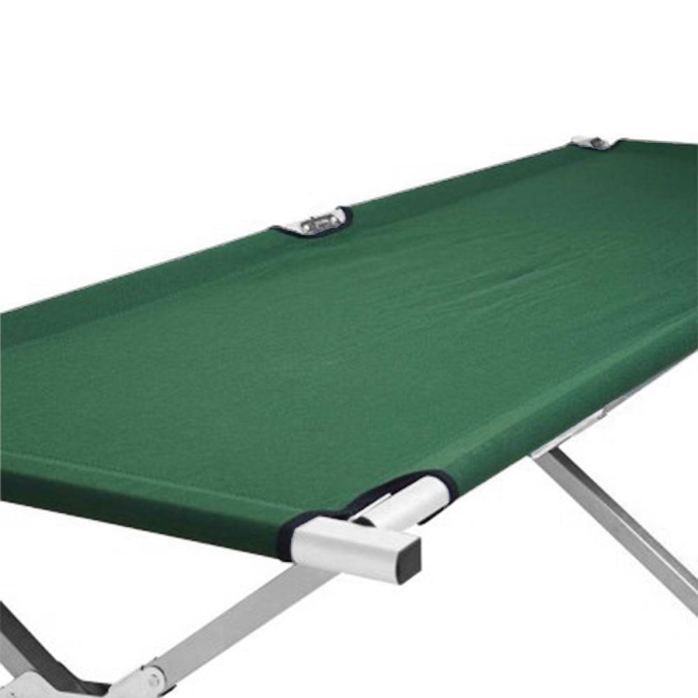 Camping Bed Folding Stretcher Light Weight w/ Carry Bag Camp Portable - green