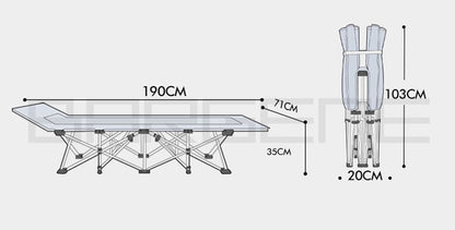 Camping Portable Stretcher Single Foldable Folding Bed Mattress Recliner Mat - grey