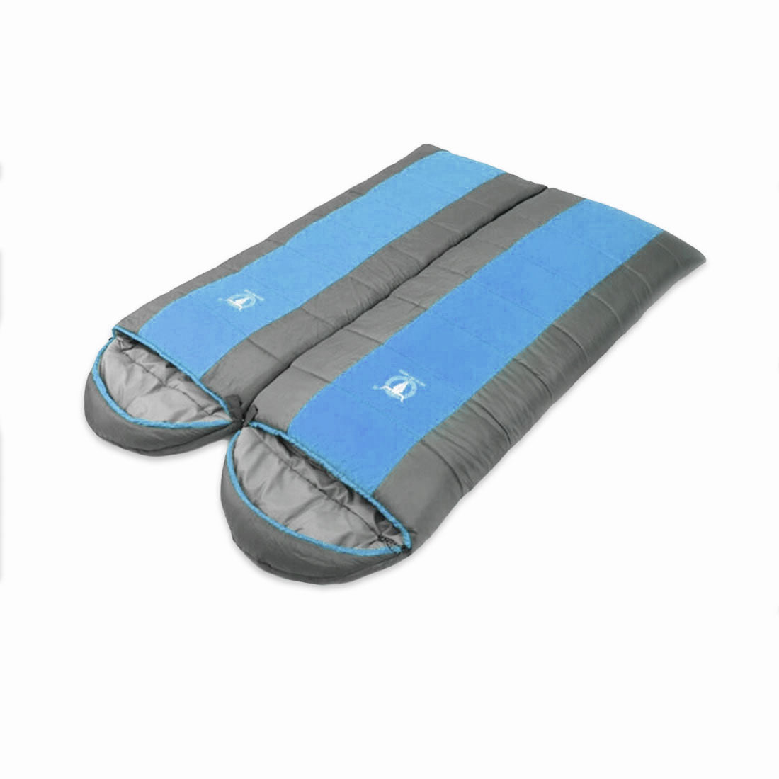 Double Camping Envelope Twin Sleeping Bag Thermal Tent Hiking Winter -15?? C - blue