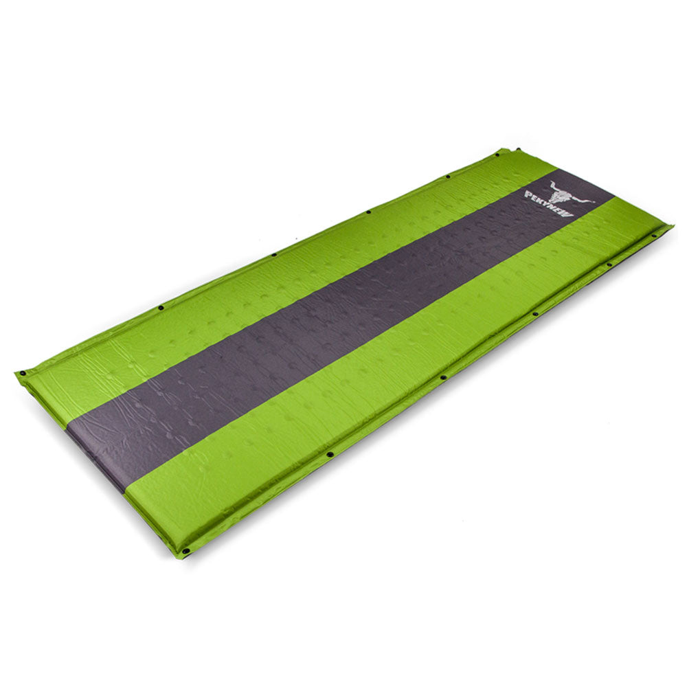 Self Inflating Mattress Sleeping Mat Air Bed Camping Camp Hiking Joinable Single - green