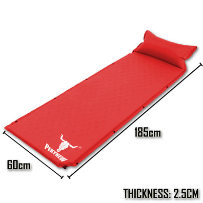 Double Air Bed Self Inflating Mattress Sleeping Mat Camping Camp Hiking Joinable - red