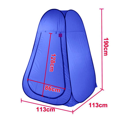 Pop Up  Portable Privacy Shower room Tent &20L Outdoor Camping Water Bag Camp Set - blue