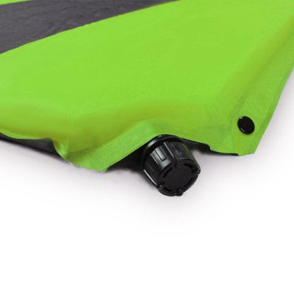 Double Self Inflating Mattress Sleeping Mat Air Bed Camping Hiking Joinable - green