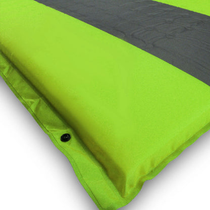 Double Self Inflating Mattress Sleeping Mat Air Bed Camping Hiking Joinable - green