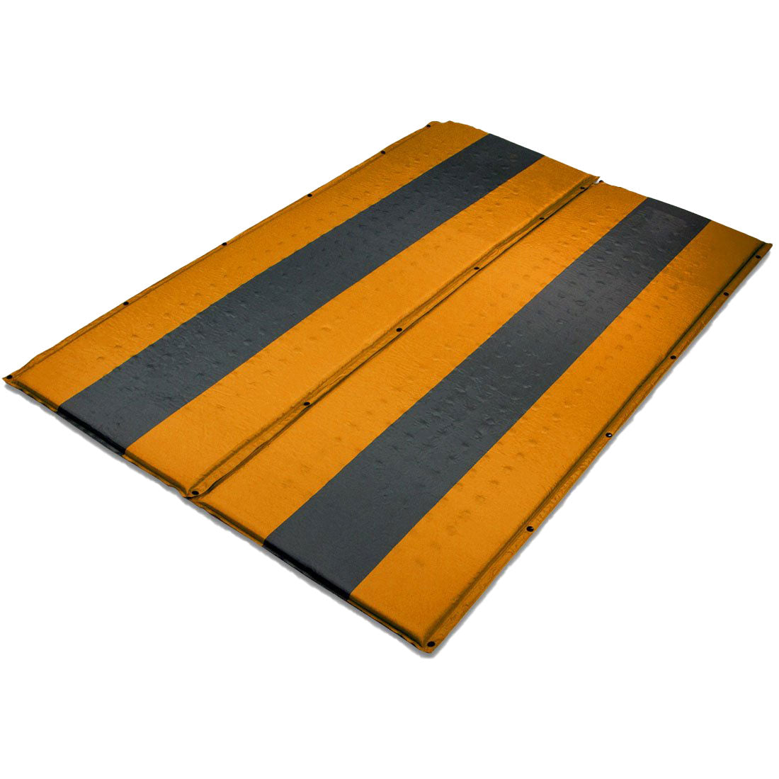 Double Self Inflating Mattress Sleeping Mat Air Bed Camping Hiking Joinable - orange