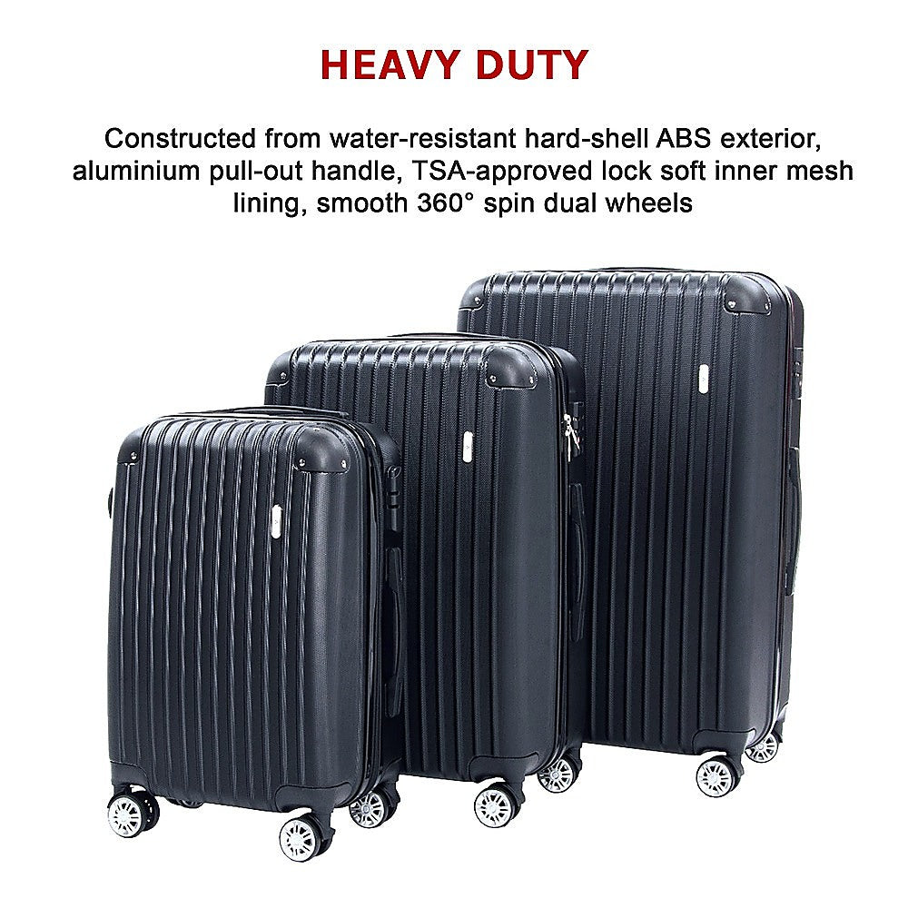 Delegate Suitcases Luggage Set 20" 24" 28"Carry On Trolley TSA Travel Bag