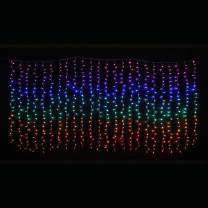 LED Curtain Lights Rainbow Color available in 2 sizes - 1.8 meter