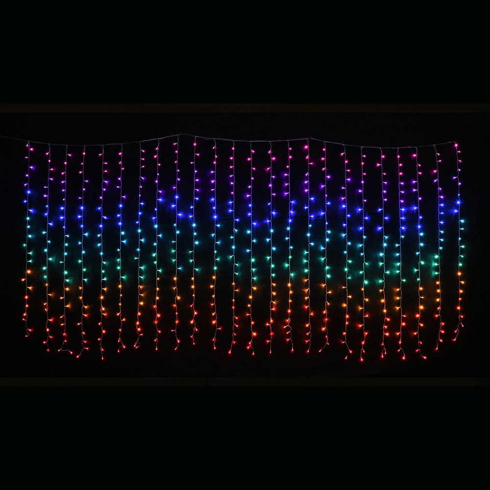 LED Curtain Lights Rainbow Color available in 2 sizes - 3.6 meter