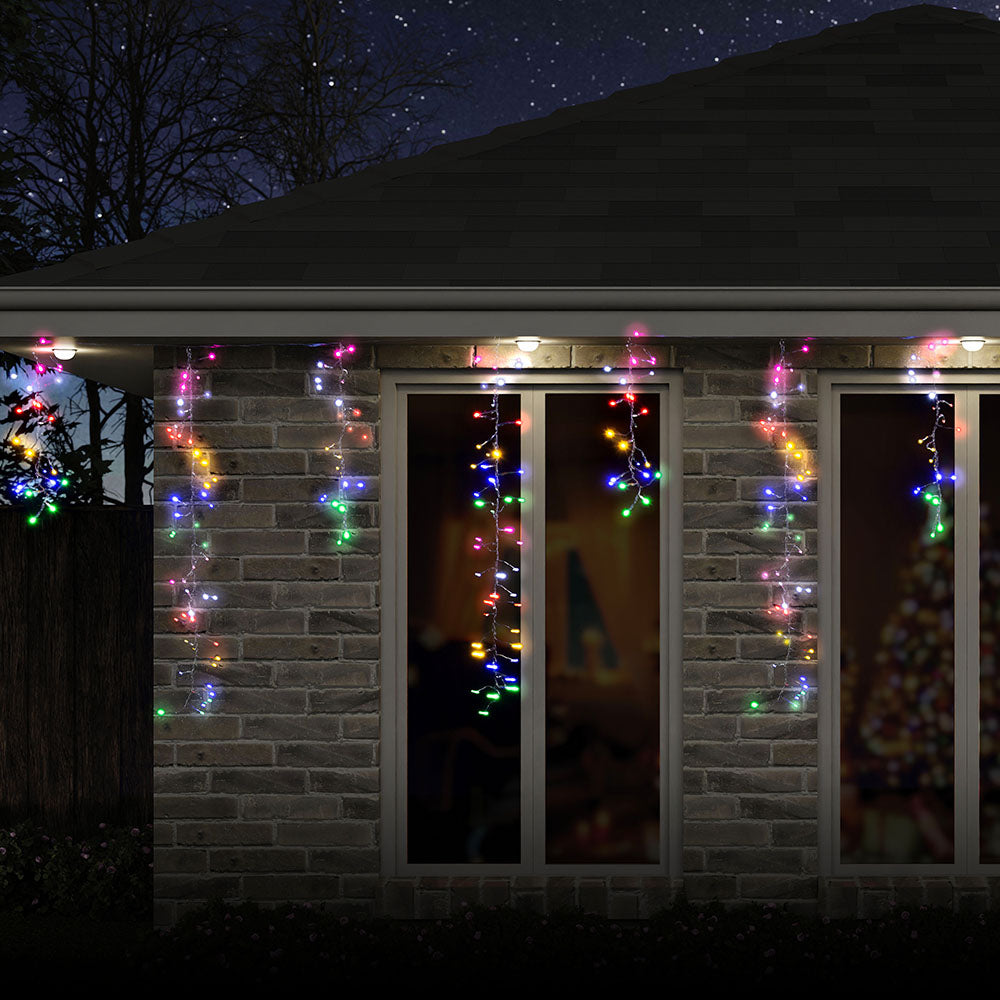 LED Dancing Cluster Icicles 9m Available in 2 Options - Warm White