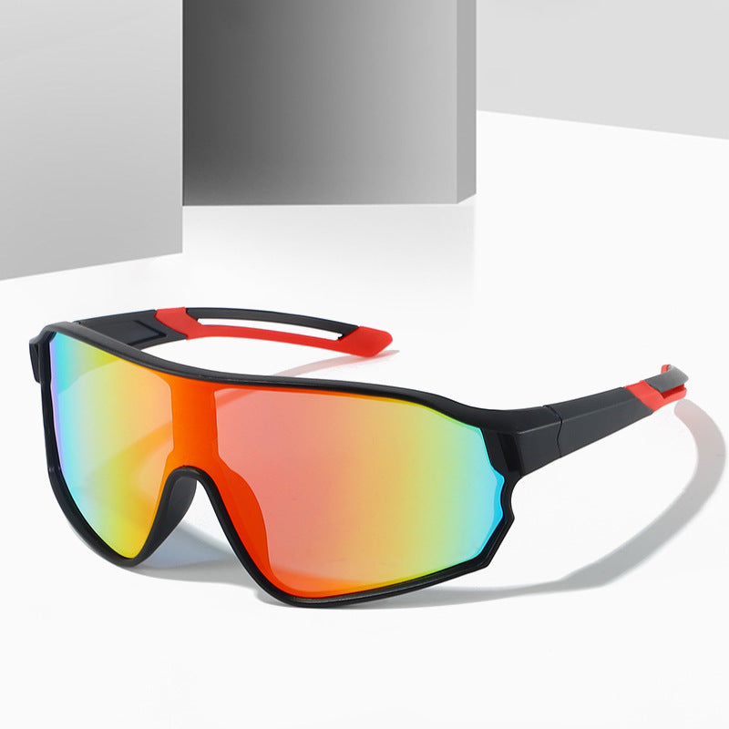 Fashionable Sports Sunglasses with Colorful Mirror Lenses – UV400 Protection for Cycling & Outdoor Activities  Orange red