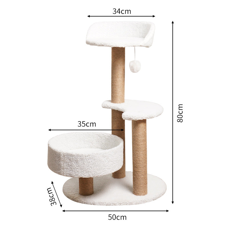 Modern Cat Tree Tower with Scratching Posts and Cozy Perches (50x38x80 cm)