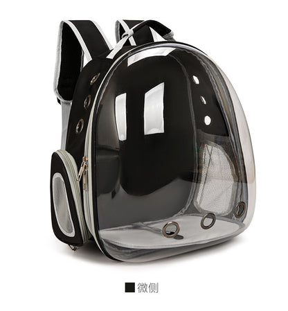 Black Pet Carrier Backpack with Transparent Window