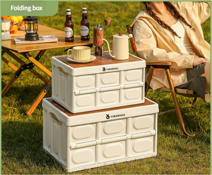 54*36*29 cm Collapsible Black Outdoor Storage Box | Large Capacity, Foldable to 7cm, Durable Design