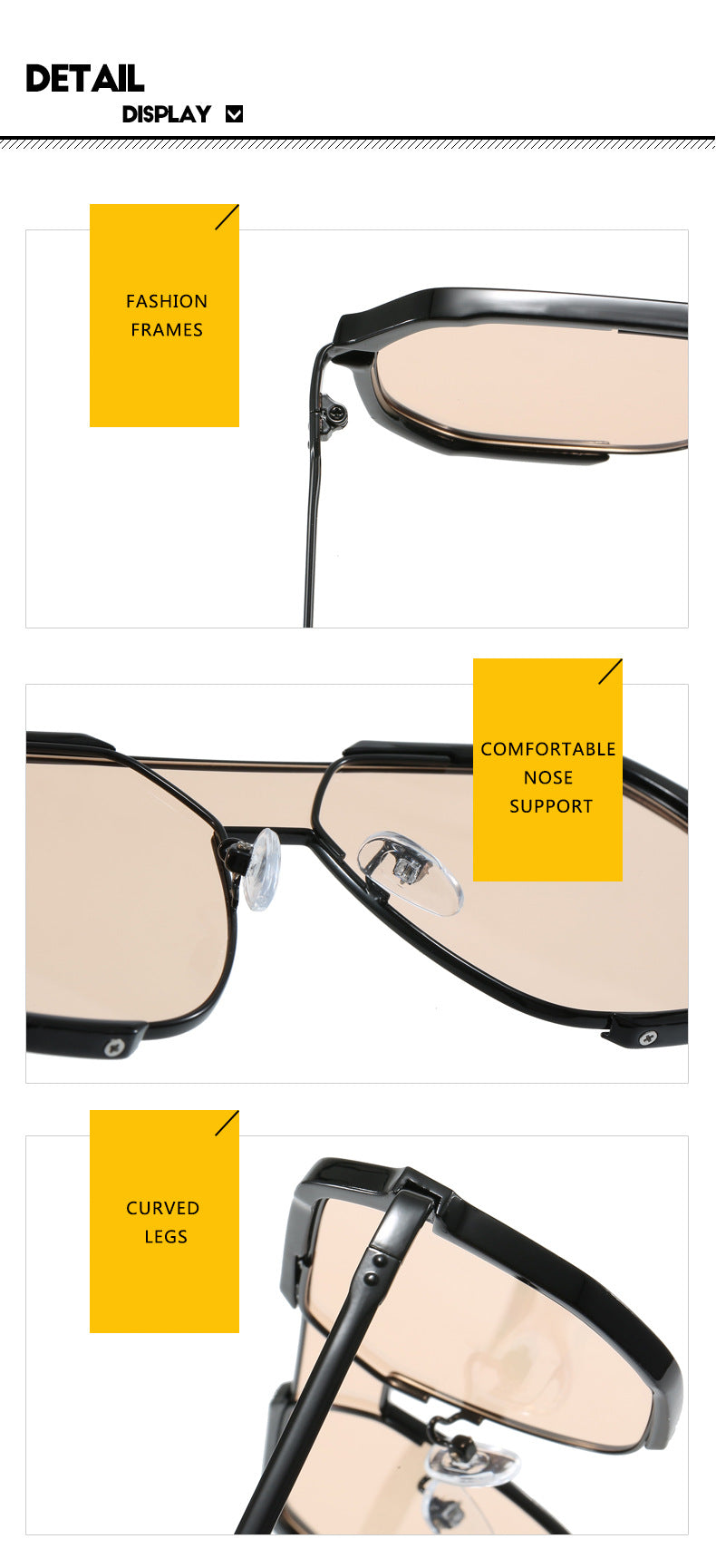 Transparent White Tablets Unisex Oversized Aviator Metal Frame Sunglasses - Retro Fashion Eyewear with AC Lenses