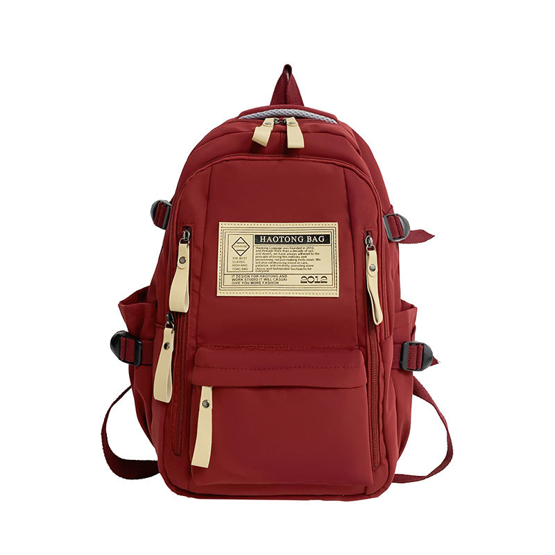 Red Stylish and Simple Backpack for High School and College Students – Trendy Women’s Casual Backpack for Travel and Daily Use