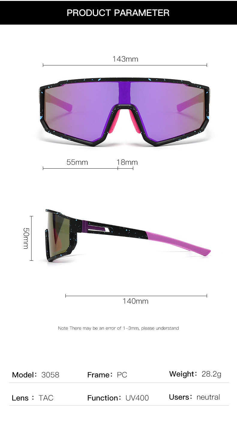 UV400 Sports Sunglasses with Polarized TAC Lens - White/Pink