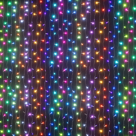 3X6M Christmas Lights Curtain Light 960 LED RGB Remote Jingle Jollys