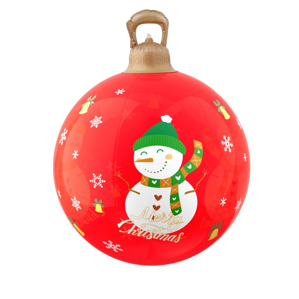 Jingle Jollys Christmas Inflatable Ball Led 60cm Snowman Decoration Bauble Red