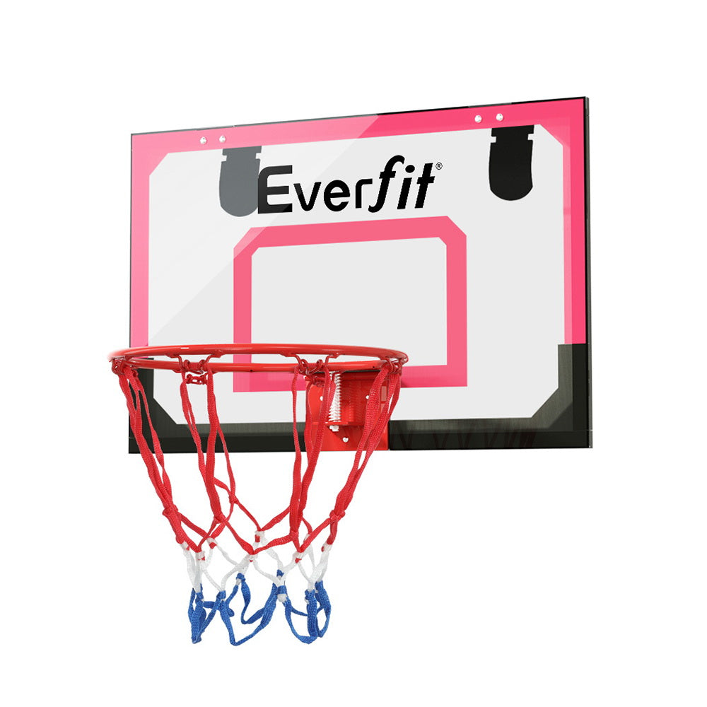 Everfit Mini Basketball Hoop Door Wall Mounted Kids Sports Backboard Indoor Red